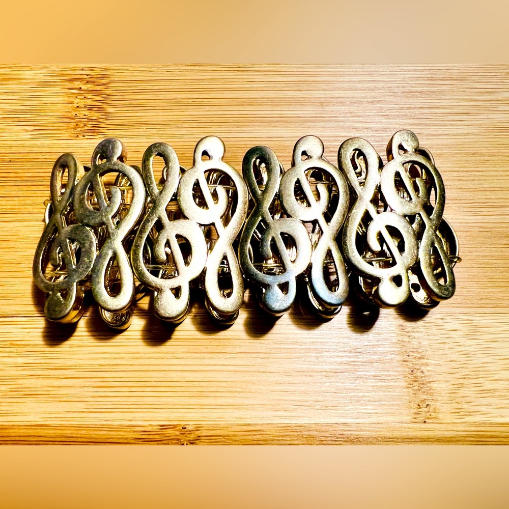 Music Notes Logo Elastic Gold Bracelet Chunky Fashion Costume Jewelry Unique Art